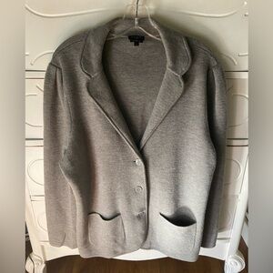 Talbots Medium Gray Merino Wool Blazer, Plus 1X